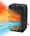 Electric Heater with 3 Modes, 1500W Energy Efficient Space Heater, 80° Auto Osci