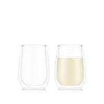 BODUM SKAMAL Set of 2 Double Walled Wine Glasses - Riesling - 0.3 L