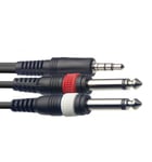 YC-03/1J2PMH // Cable 1 MiniJack / 2 Jack 6,35 3M