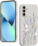 WOKEZ Coque pour Samsung Galaxy A15 5G/4G avec Motif Floral, Ultra Mince Antichoc Silicone Liquide Cover pour Samsung A15 5G/4G, Silicone Housse de Protection Intégrale Case-Blanc38