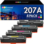 Lot de 4 Toners 207A compatibles avec HP 207 A 207X MFP M283fdw pour HP Color Laserjet Pro MFP M255dw M282nw M283fdn M255nw W2210A W2210X W2211A W2212A W2213A