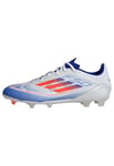 adidas Unisex F50 League Football Boots Firm Ground, Cloud White/Solar Red/Lucid Blue, 11 UK