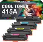 Compatible pour HP 415A 415X Toner Color Laserjet Pro MFP M479fdw Toner M479fnw M479fdn M479dw M454dn M454dw M479 W2030A W2030X W2031A W2032A W2033A ( Noir Jaune Cyan Magenta, 4-Pack ).[G63]