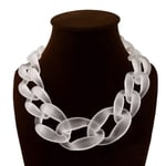 Kvinnors Akryl Chunky Harts Halsband, Vintage Bohemian Frostad Plast Kubansk Länk Kedja Choker