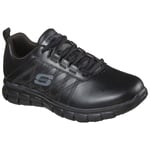 Skechers Work Shoes Ladies Slip-Resistant Black Memory Foam Sure Track Erath