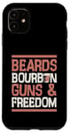 Coque pour iPhone 11 Barbes Bourbon Gun And Freedom USA Patriotic Dad American