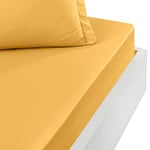 Sensei Maison - Drap Housse Bonnet 40 cm en Percale Coton Soft Percale Plus - 140x200 cm - Safran