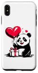 Coque pour iPhone XS Max Ours panda avec ballon coeur Ours panda doux pour Noël