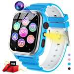 Montre Enfant 26 Jeux, Téléphone, Podomètre, Calories SOS Montre Connectée Enfant Montre Enfant Garcon Garçons Filles Caméra HD, Lecteur de Musique, Vidéo, 3 à 12 Ans Noël Cadeaux d'anniversaire