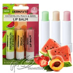 Derma V10 Lip Balm Trio Intensive Repair Lipstick Watermelon Peach Berry