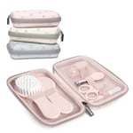 Suavinex, Trousse de Soin Bébé. pour Toilette Complète et Transportable. Set Manucure. Contient : Brosse et peigne + Doigt Brosse à dent + Ciseaux + Lime + Coupe Ongles, 6 piéces, Rose