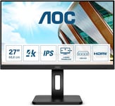 Moniteur U27P2 68 cm (27 pouces) (HDMI, DisplayPort, hub USB, temps de réponse de 4 ms, 3840x2160, 60 Hz, pivot) noir.[G392]