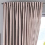 Gardinenbox Cationic « JENA » Rideau Opaque Aspect Lin chiné avec embrasses, Polyester, Taupe, HxB 250x300 cm