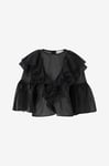 By Malina - Blus Alexia Organza Frill Blouse - Svart