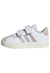 adidas Mixte bébé VL Court 3.0 Shoes Infants Chaussures, FTWR White/Linen Green met./Sandy Pink met, 20 EU