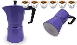 Espresso Stove Top Coffee Maker Continental Moka Percolator Pot 6 Cup Purple