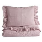 Sengesett, NG Baby, Lin Ruffle, Rosa, 65*80/35*40cm