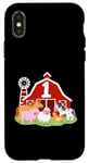 Coque pour iPhone X/XS 1er anniversaire animaux de la ferme Bday Party 1 an garçon tout-petit