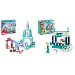 LEGO Disney Princess Le Château de Glace d’Elsa, Jouet de Princesse La Reine des Neiges, 2 Figurines & Disney Princess Les Délices Glacés d’Elsa, Jouet de Chariot à Glace