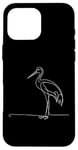 Coque pour iPhone 16 Pro Max Line Art Grue de sable pour oiseaux et ornithologues