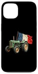 Coque pour iPhone 13 Tracteur Agricole Vert Drapeau Français Agriculteur Ferme