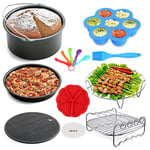 Tapusen 10PCS Air Fryer Accessories Set, Include Metal Bracket,Baking Rack,Silicone Mat,Egg Bites Mold Fits All Brands Air Fryer 3.5-6.8L