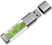 Clé USB 3.0 64Go 32Go 16Go Nouveau Bijoux Cristal USB 3.0 Flash Drive, Externe Cadeau pour Cadeaux d'anniversaire, Cadeaux De Noël, Cadeaux De Mariage (64Go, Vert)