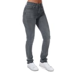 Levi's Womenss Levis 724 High Rise Straight Jeans in Grey Elastane - Size 31 Extra Short