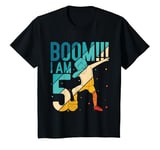 Youth BOOM!!! I Am 5 Soccer Player Coach Football Birthday T-Shirt