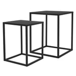 ML-Design Blomställ 2 st, svart metall, 30x40x30 cm/35x45x35 cm