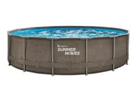 Piscine tubulaire Active Frame Pool ronde effet rotin 4,57 x 1,06 m - Summer Waves