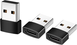 Adaptateur Usb C Femelle Vers Usb Mâle, Lot De 3 Adaptateur Câble Chargeur Type C Vers Usb A Compatible Avec Iphone, Airpods 3, Galaxy Note S22, Ipad Pro, Noir