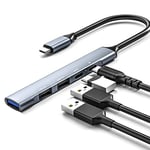 Hub USB C Dock USB C 5 en 1 Portable en Aluminium Adaptateur USB C avec PD Power Delivery Port de données USB-C USB 2.0 USB 3.0 Ports de données pour MacBook Pro 2017/2018, XPS et autres périphériques