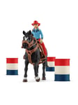 Schleich Farm World Cowgirl Barrel Racing Fun