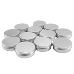 12 x 50 ml aluminium sminkburkar 50 ml kapacitet tomma små kosmetiska/ljus/burkar