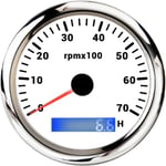 (7KWS) Uusi 85 mm vedenpitävä kierroslukumittari 0-3000 RPM 4000 RPM 6000 RPM 7000 RPM 8000 RPM Mittarimittari LCD käyttötuntimittari 7 väriä taustavalo