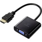 Renkforce Câble Adaptateur HDMI/VGA Fiche mâle HDMI-A, Prise Femelle VGA 15 pôles 0.15 m Noir RF-4531578 Blindage dou