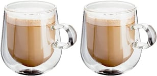 Judge Double Walled Glass Coffee Cups, Set of 2, 275ml - Vacuum Insulated,