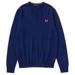 Fred Perry Mens Classic Logo K7600 984 Navy Blue Jumper Wool - Size X-Small