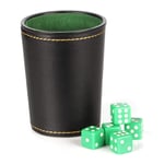 TESEA Jeux De Casino Ensemble De Coupes De Dés avec 5 Dés en Cuir PU Stable Ensemble De Tasses De Dés À Main Confortable Et Confortable Parfait pour Les Jeux De Table Les Divertissements en Applied