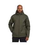 Peter Storm Mens Waterproof Jacket with a Fully Adjustable Hood, Hiking Raincoat - Khaki - Size X-Large