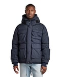 G-STAR RAW Men's Field Hooded Puffer Jacket, Blue (salute D20516-D199-C742), S