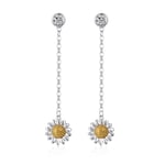 Daisy Drop Earrings Created with Zircondia® Crystals by Philip Jones