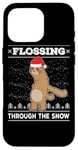 iPhone 16 Pro Flossing Through The Snow Sloth Ugly Christmas Sweater Floss Case