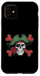 Coque pour iPhone 11 Crâne simple et os croisés pour drôle signe pirate crâne meme