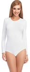 Merry Style Body Sexy Manches Longues sous-vêtements Lingerie Femme BD109 (Blanc, S)