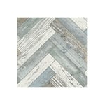 Sol Vinyle First - Imitation parquet usé chevron coloré - Rouleau de 4m x 6m