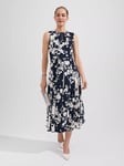 Hobbs Angelica Floral Print Dress, Midnight/Ivory