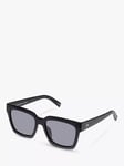 Le Specs L5000178 Unisex Weekend Riot Polarised D-Frame Sunglasses, Black/Grey