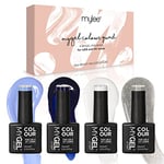 Mylee Gel Nail Polish Quad Colour Set 4x10ml [Snow Queen] UV/LED Soak-Off Nail Art Manicure Pedicure for Professional, Salon & Home Use - Long Lasting & Easy to Apply